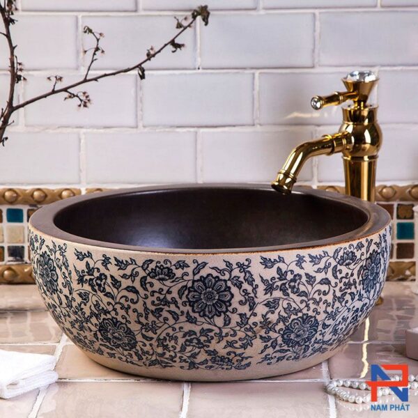 Lavabo Sứ Mỹ Thuật Cao Cấp NPSM027