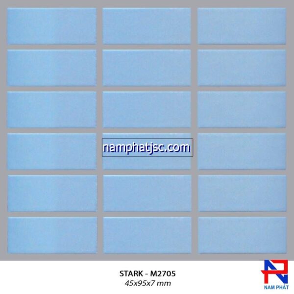 Gạch thẻ China ốp tường đen men mờ kích thước 45x95mm NPM2705