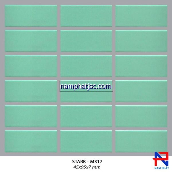 Gạch thẻ China ốp tường đen men mờ kích thước 45x95mm NPM317