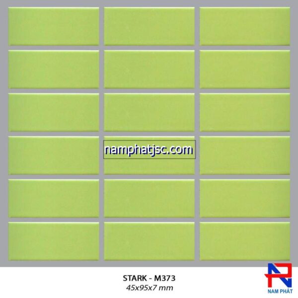 Gạch thẻ China ốp tường đen men mờ kích thước 45x95mm NPM373
